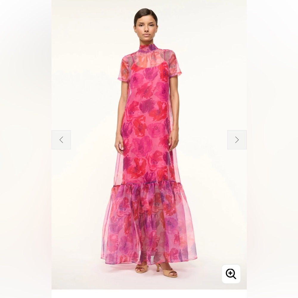 STAUD Calluna Pink Floral Maxi Dress